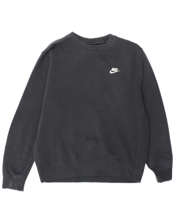 Nike Herren-Sweatshirt-Pullover aus mittelgrauer Baumwolle