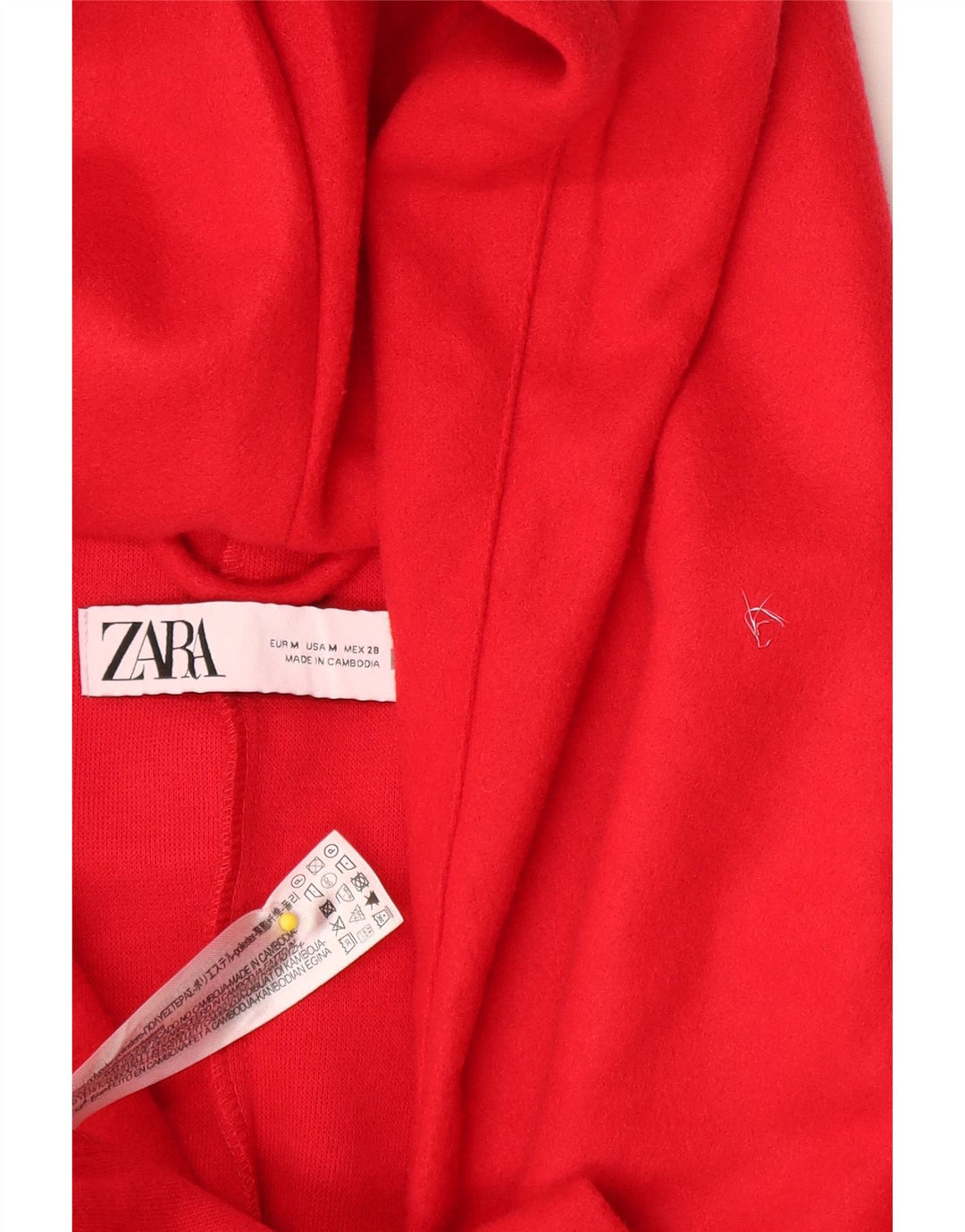 Zara Damen Kapuzenmantel UK 14 Mittelrotes Polyester