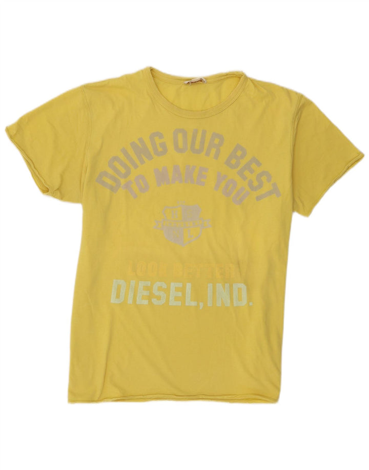Diesel Herren Grafik T-Shirt Top XL Gelb