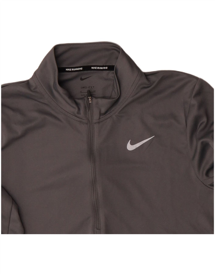 NIKE Herren Dri Fit Pullover-Trainingsanzug mit Reißverschluss, Größe S, Grau, Polyester