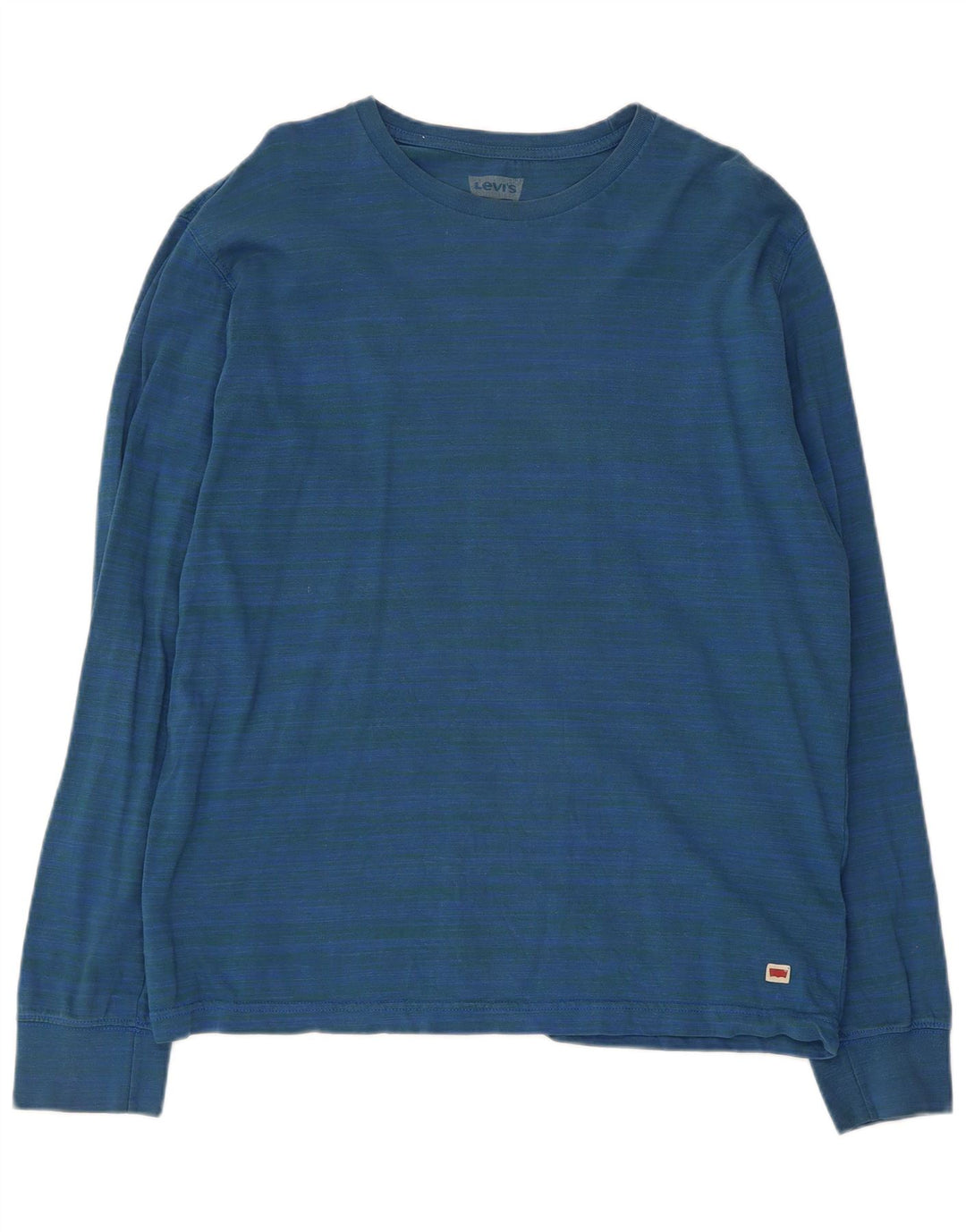 Levi's Herren-Oberteil, langärmelig, groß, blaue Nadelstreifen-Baumwolle
