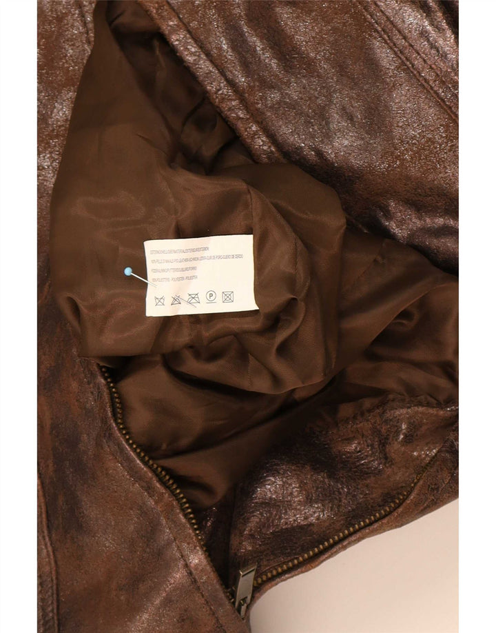 BVS Damen Lederjacke EU 43 Large Braun