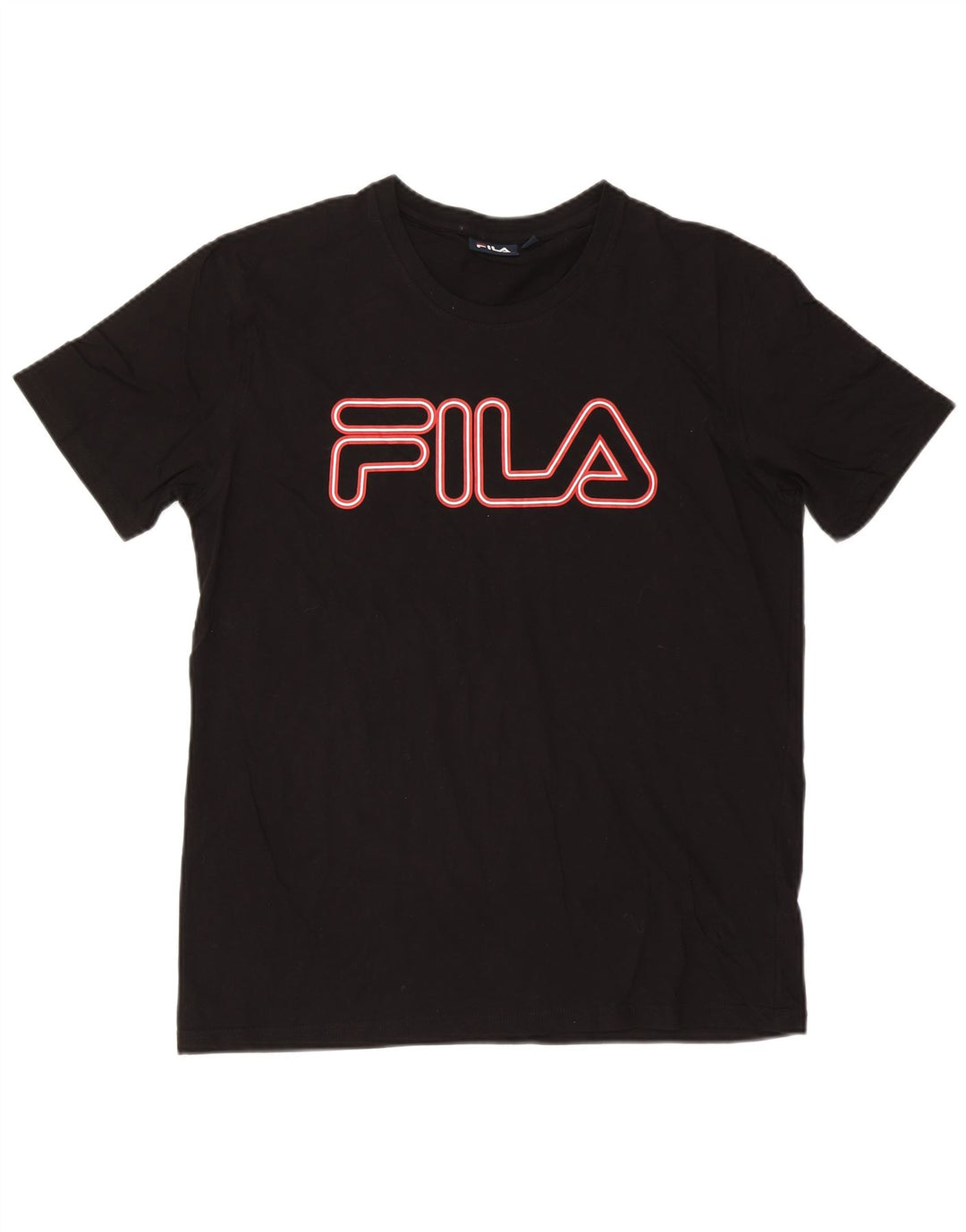 Fila Herren Grafik T-Shirt Top XL Schwarz