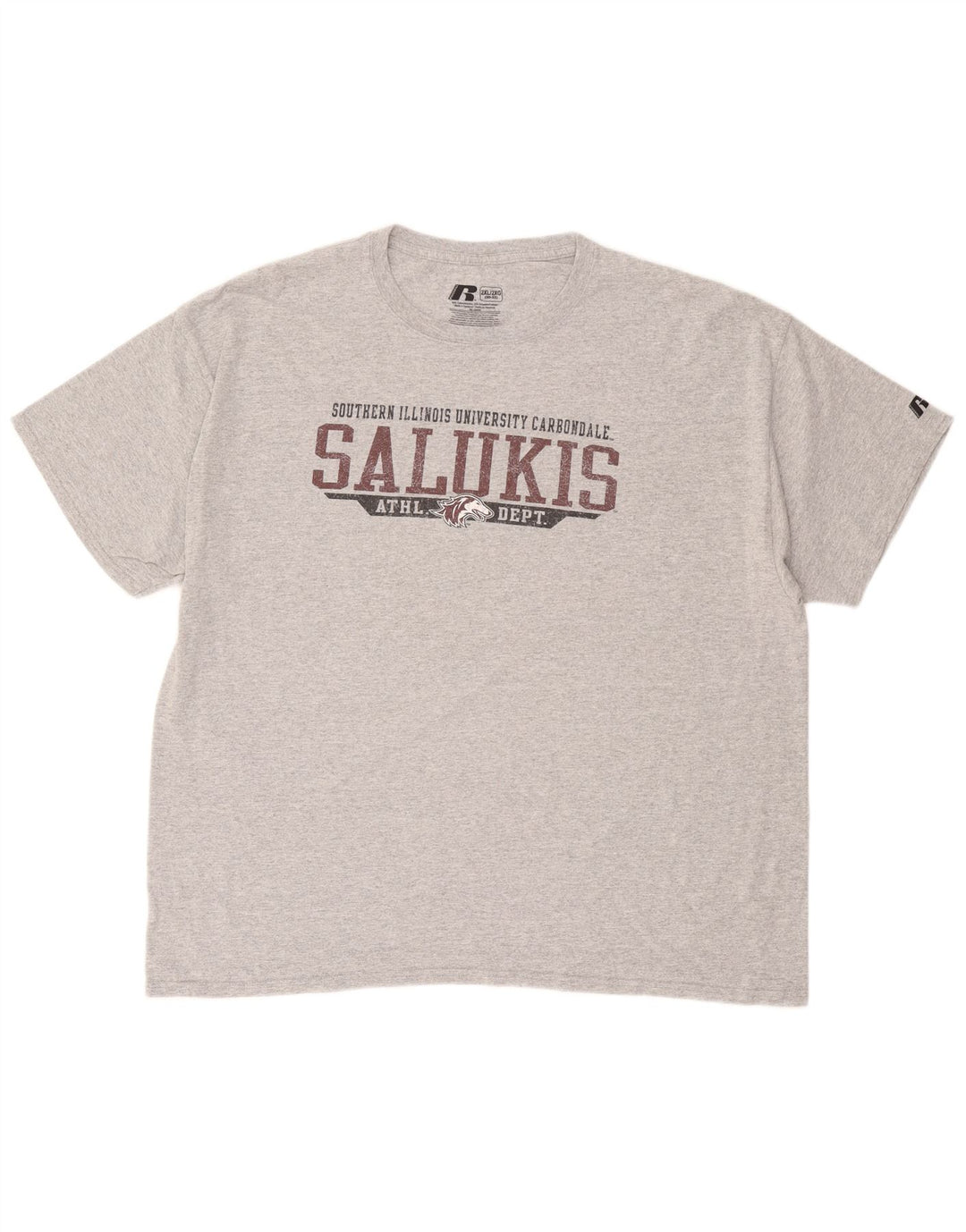 RUSSELL ATHLETIC Herren Salukis Grafik T-Shirt Top 2XL Grau Baumwolle