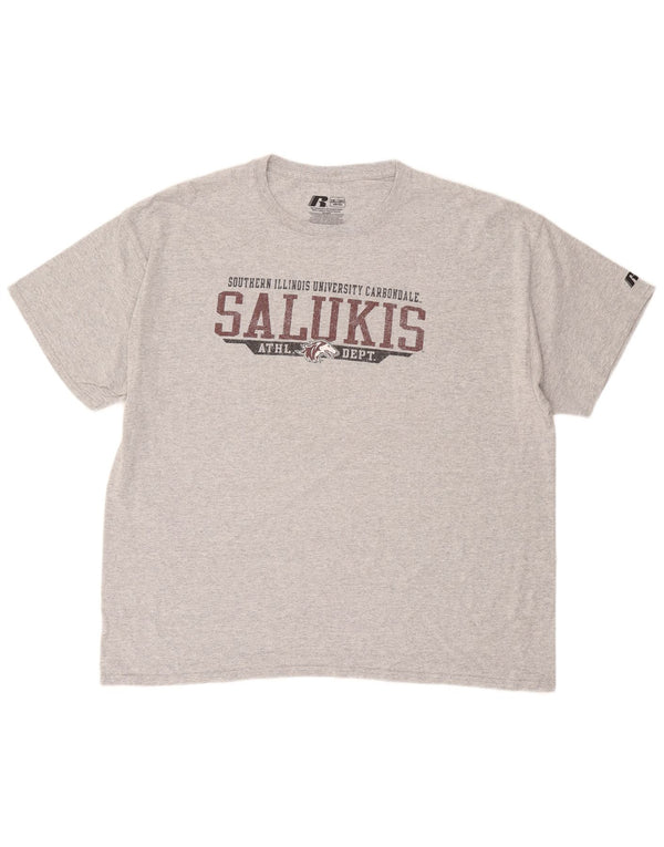 RUSSELL ATHLETIC Herren Salukis Grafik T-Shirt Top 2XL Grau Baumwolle