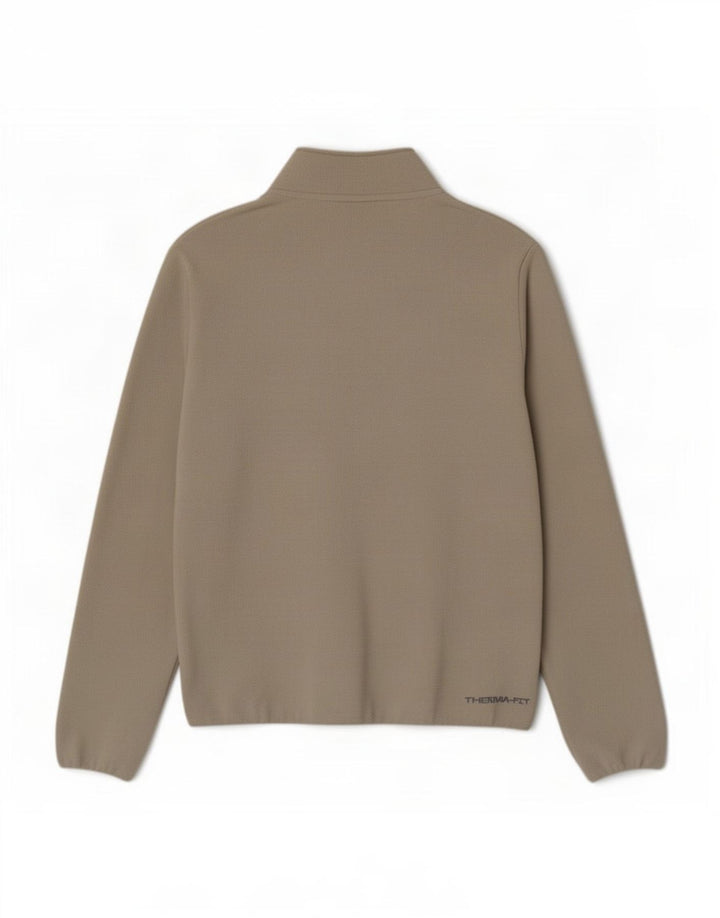 Nike Herren Therma-Fit Fleecepullover mit Reißverschluss am Hals, Mittelbeigefarbenes Polyester