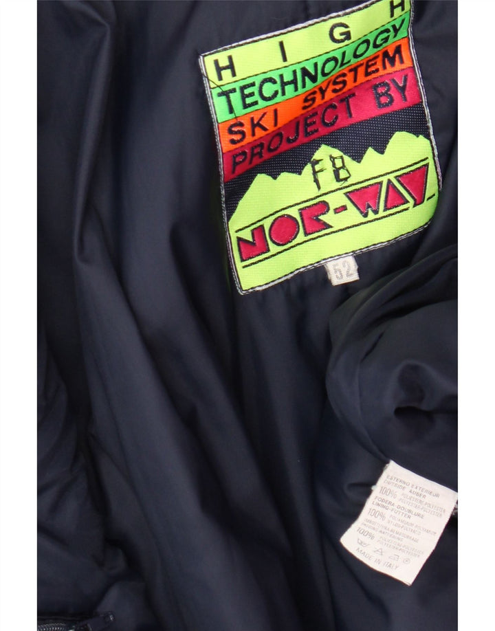 Norwegen Herren-Skijacke mit Kapuze, IT 52 XL, grünes Farbblock-Polyester
