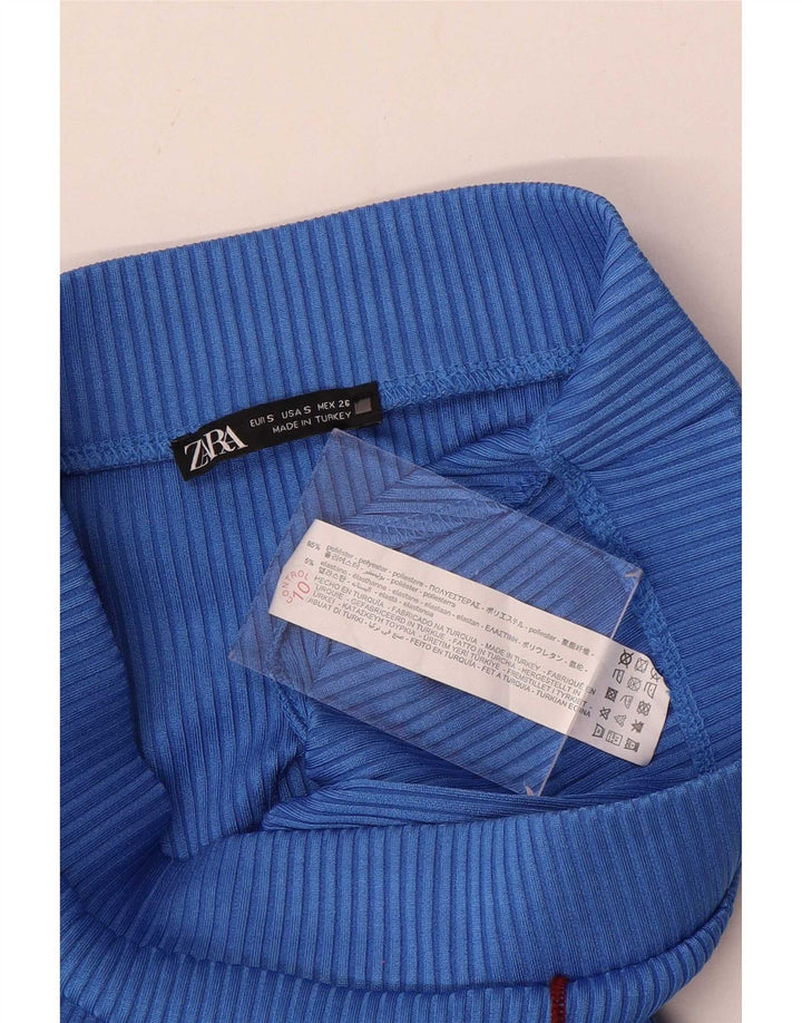 Zara Damen Maxi-Bleistiftrock, Größe S, W26, Blau, Polyester