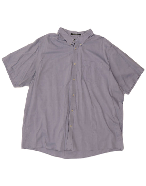 EDDIE BAUER Herren Kurzarm-Hemd mit entspannter Passform, 3XL, blaue Baumwolle