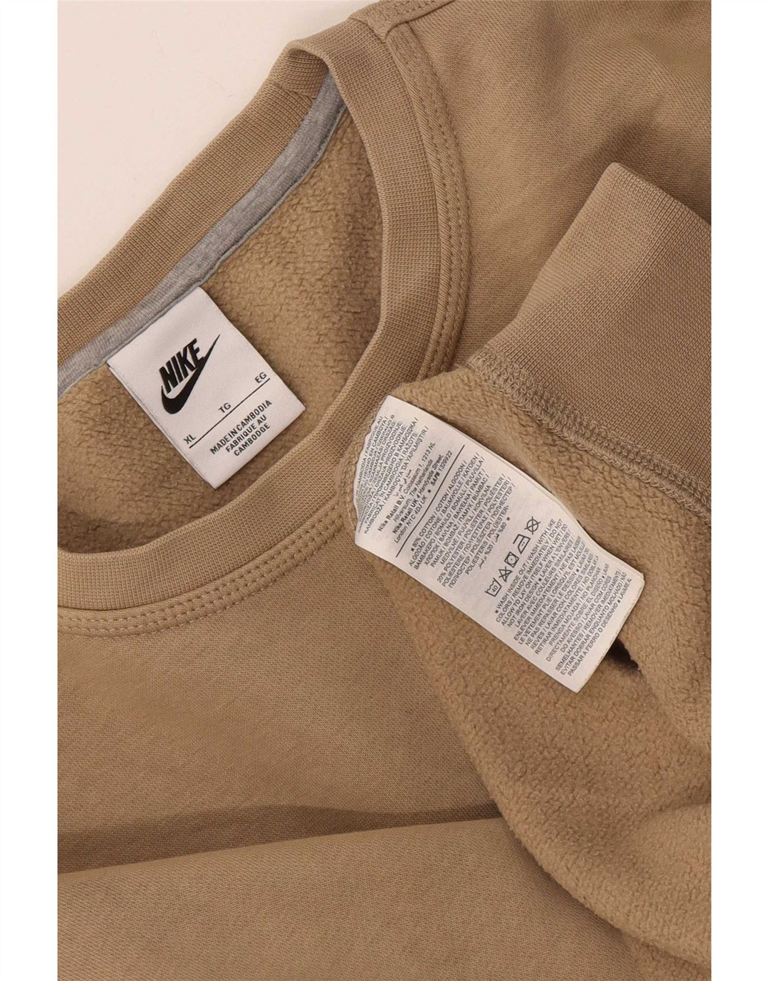 Nike Herren-Sweatshirt mit normaler Passform, XL, beige, Baumwolle