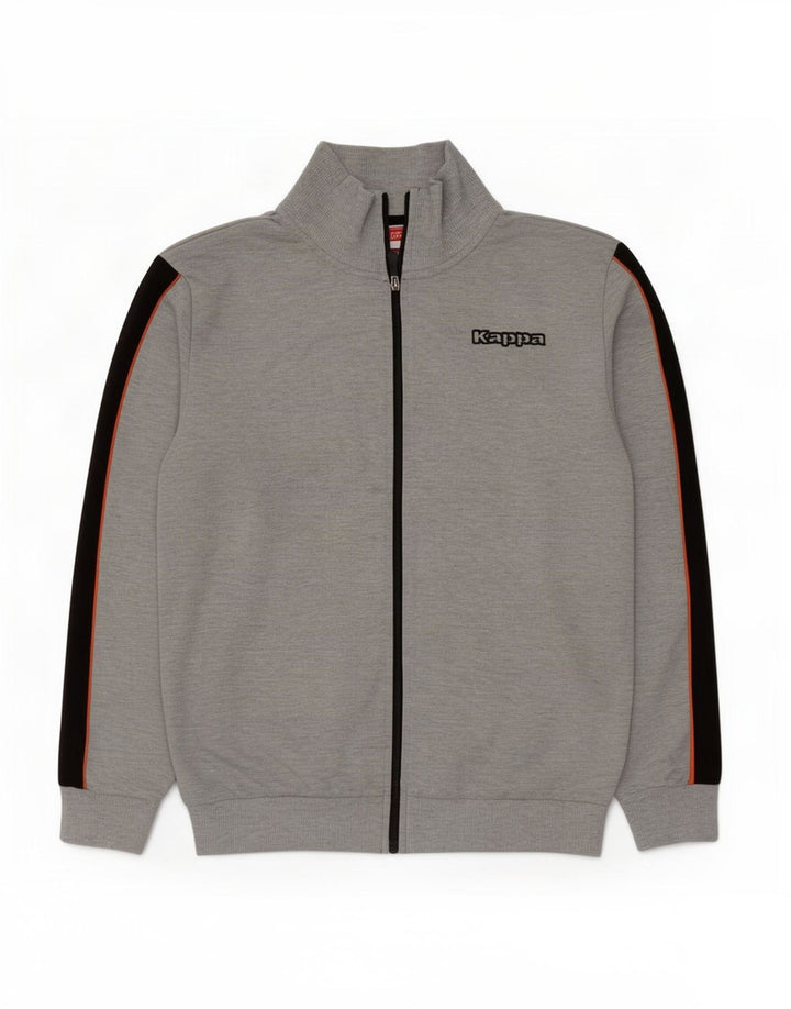 Kappa Herren-Trainingsanzug-Top-Jacke, großes graues Farbblock-Polyester