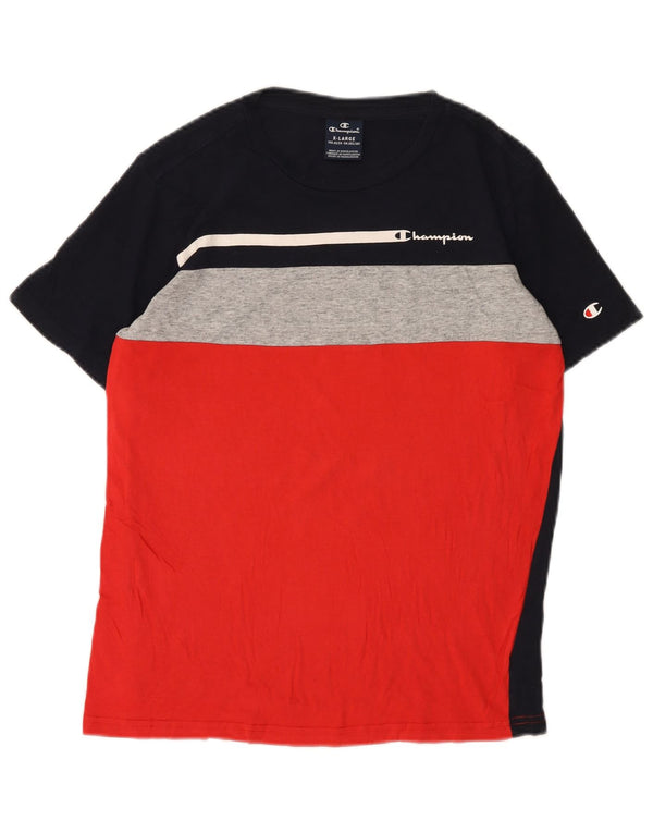 CHAMPION T-Shirt für Jungen, 13–14 Jahre, XL, Schwarz, Colourblock-Baumwolle