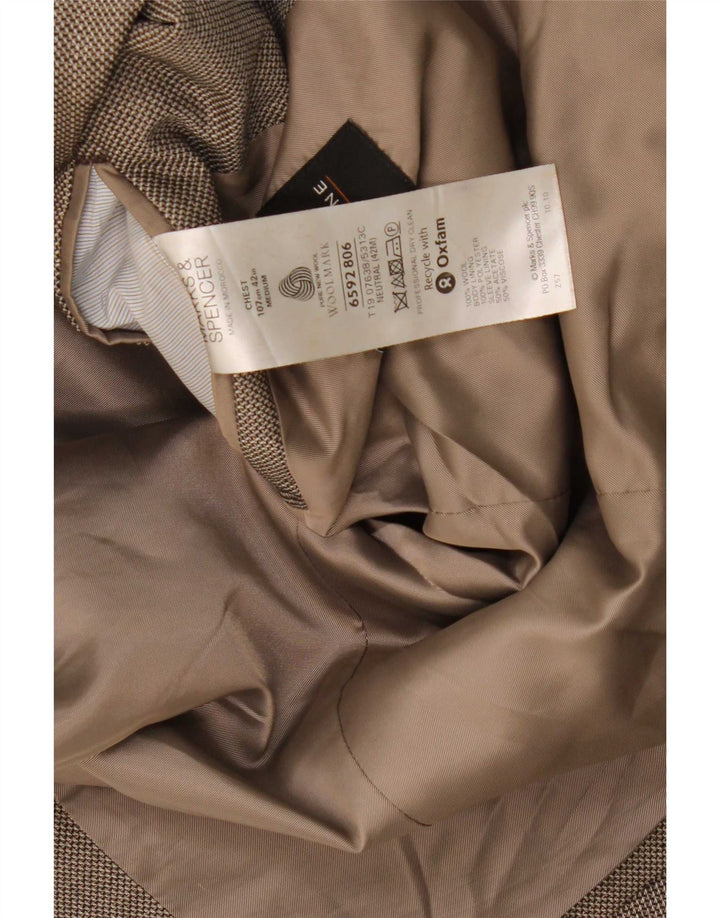 Marks & Spencer Herren-Blazer mit 2 Knöpfen, UK 42, große graue Wolle