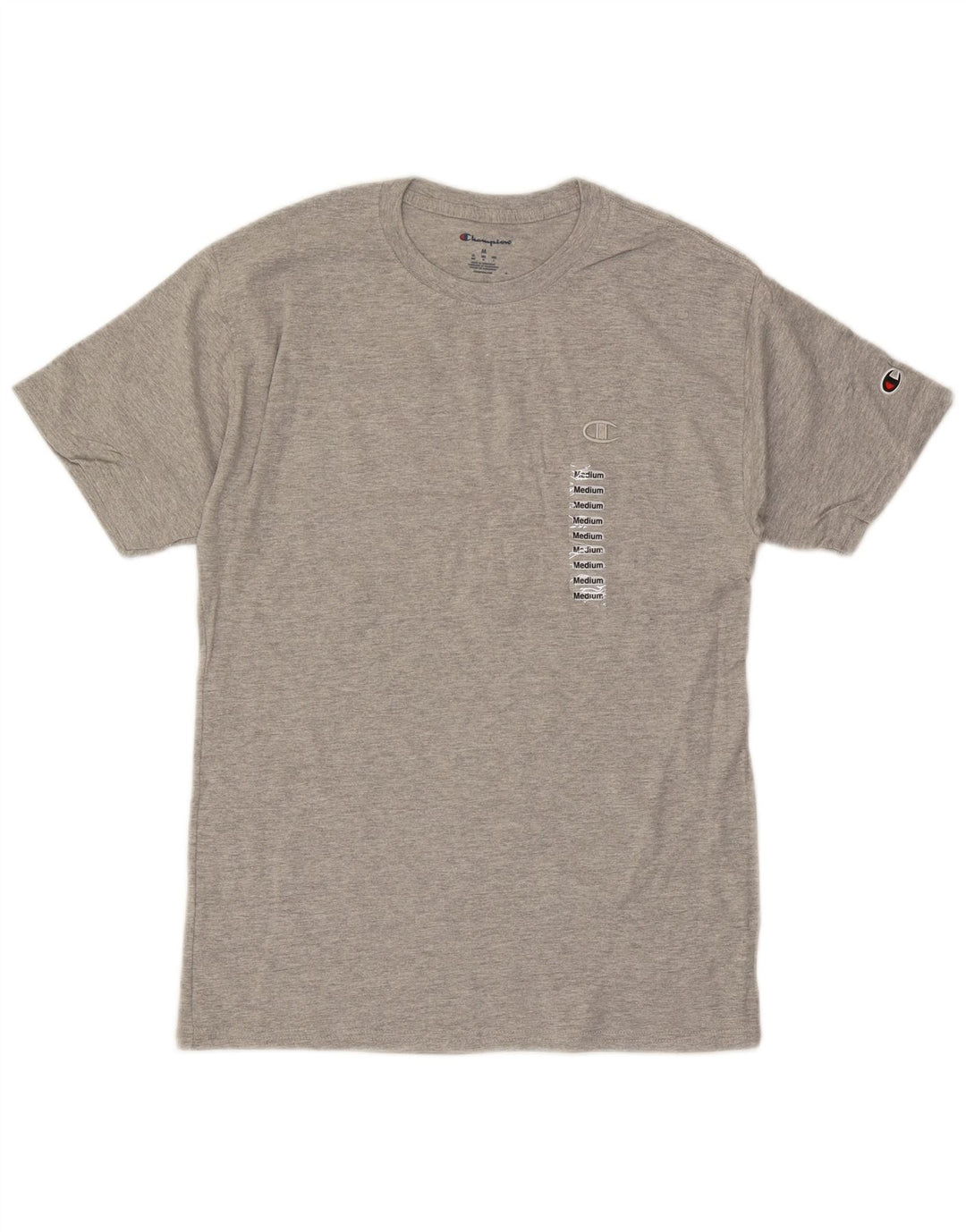 Champion Herren-T-Shirt-Oberteil aus mittelgrau gesprenkelter Baumwolle