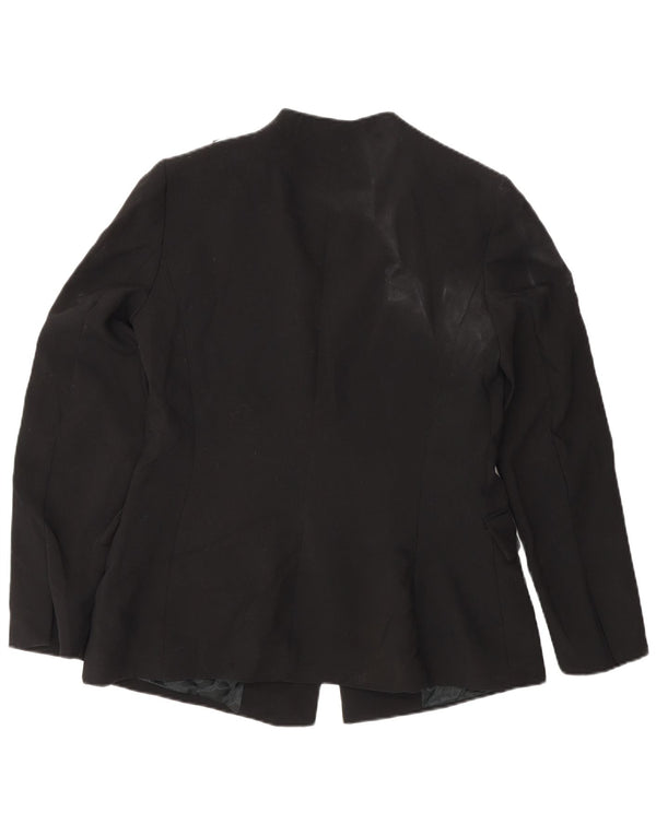 Zara Damen Blazer Jacke UK 14 Large Schwarz Polyester