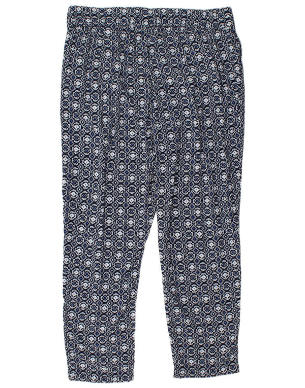 Marks & Spencer Damen-Hose mit hoher Taille, kurz geschnitten, UK 16, Größe L, W34, L26, Blau