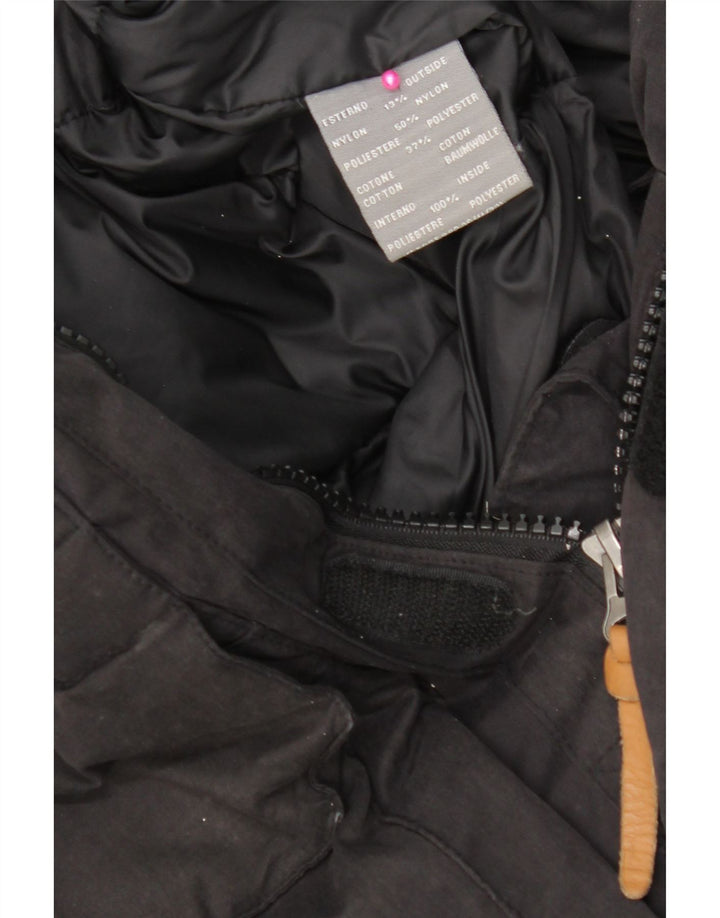 Dolomite Wattierte Herrenjacke mit Kapuze, UK 42 XL, schwarzes Nylon