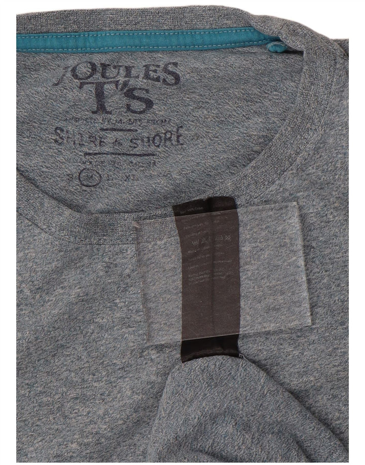 Joules Herren-T-Shirt-Oberteil aus mittelblauer Baumwolle