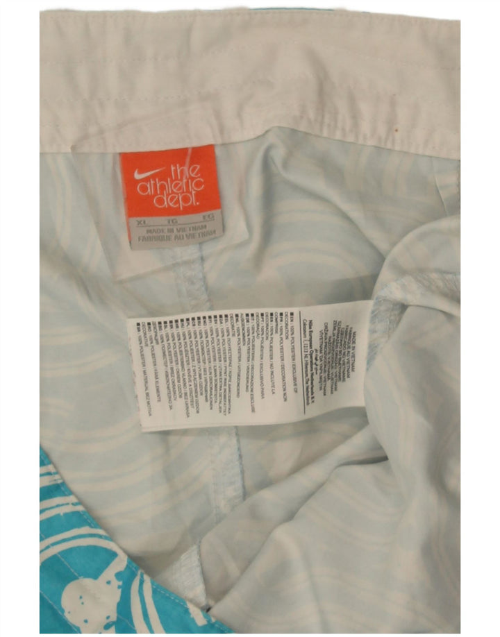 Nike Herren-Badeshorts XL, blaues geometrisches Polyester