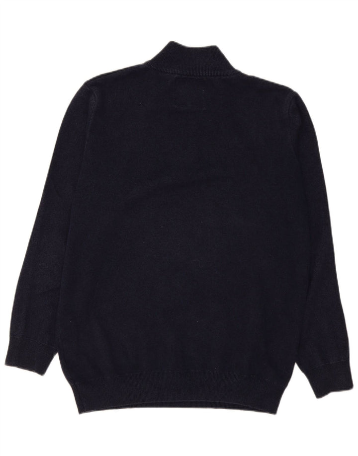 Superdry Herren-Pullover mit Reißverschluss am Hals, XL, Marineblau, Baumwolle