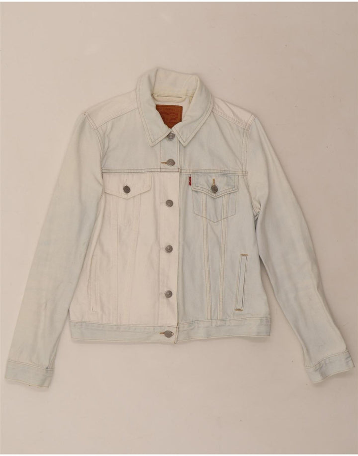 LEVI'S Womens Denim Jacket UK 16 Large White Cotton Vintage Levi's and Second-Hand Levi's from Messina Hembry 