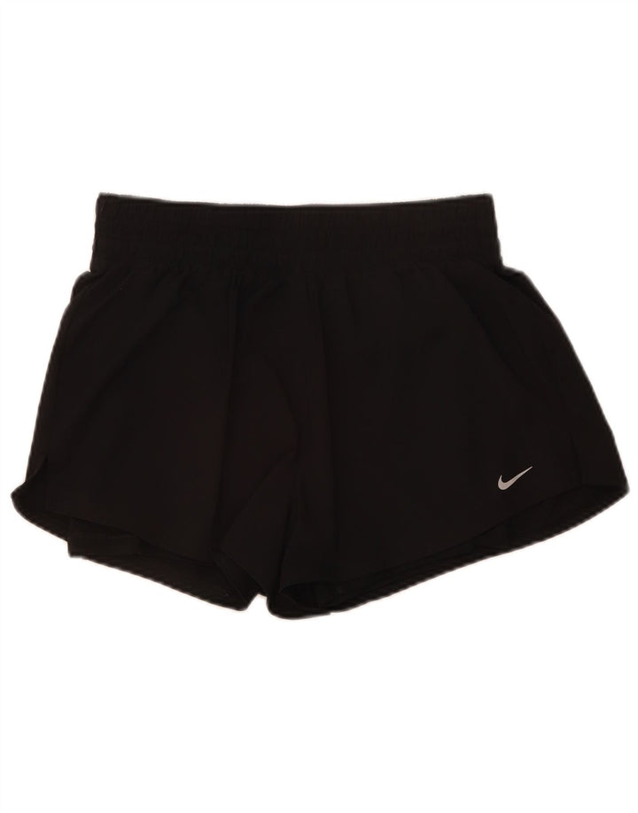 Nike Damen Dri Fit Sport Shorts UK 12 Medium Schwarz Polyester