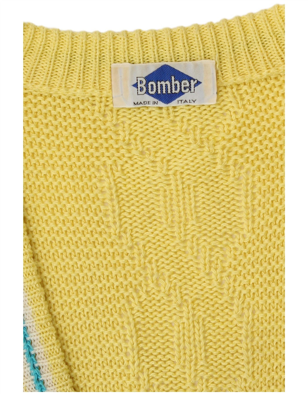 Vintage Herren Cardigan Pullover Mittelgelb