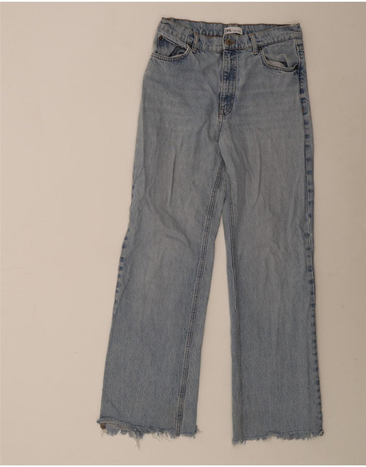 ZARA Damen-Jeans mit weitem Bein, EU 40, mittelgroß, W30, L32, blaue Baumwolle