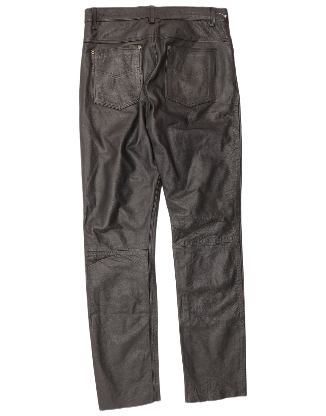 Vintage Herren Lederhose W34 L34 Schwarz