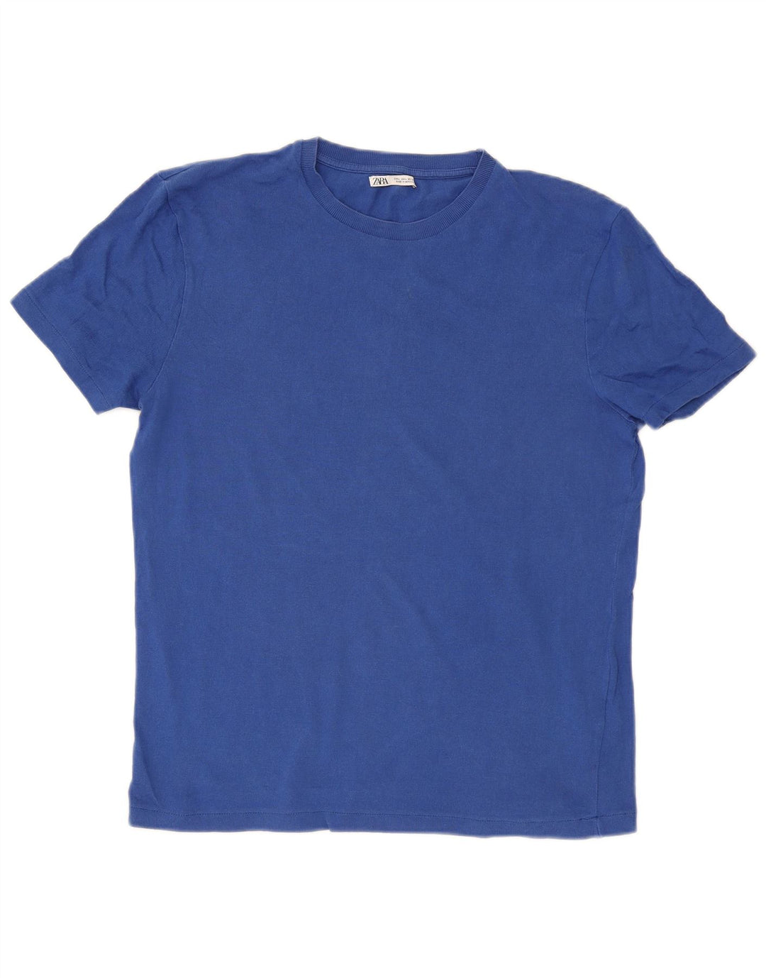 Zara Herren T-Shirt Top Large Blau Baumwolle