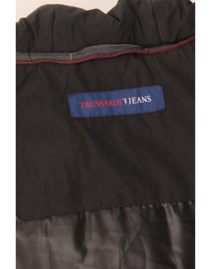 Trussardi Jeans Herren-Parka mit Kapuze, Größe 40, Grau