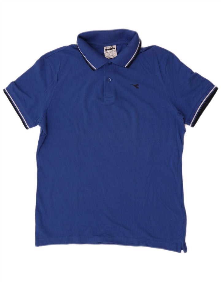 Diadora Herren-Poloshirt aus mittelblauer Baumwolle