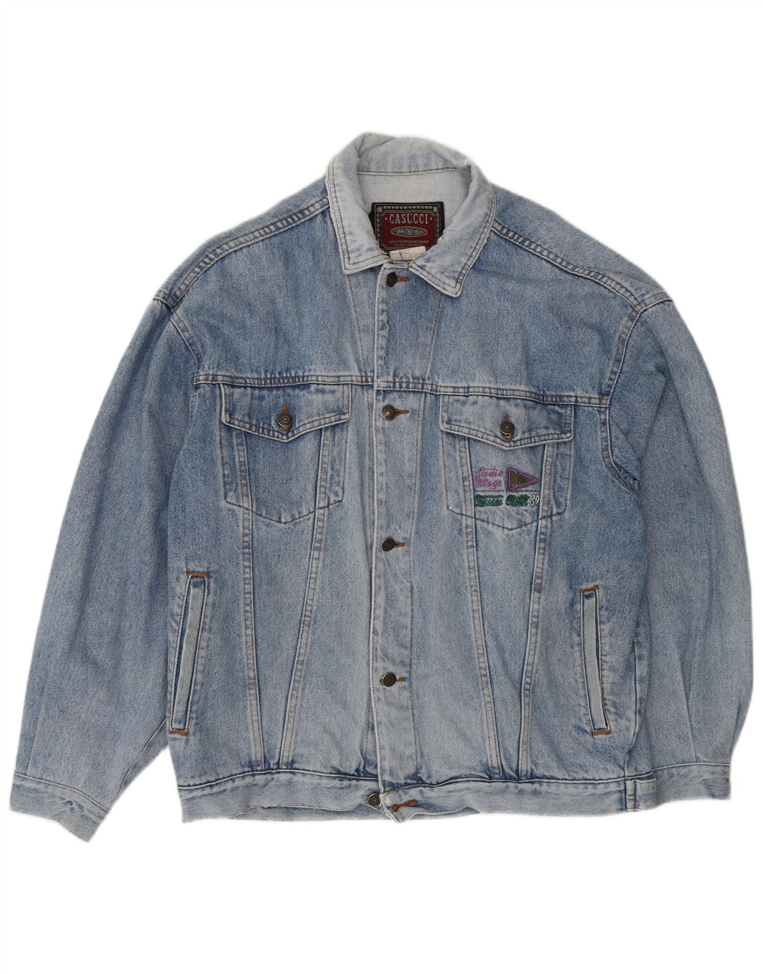 Casucci Herren Jeansjacke UK 40 Große blaue Baumwolle