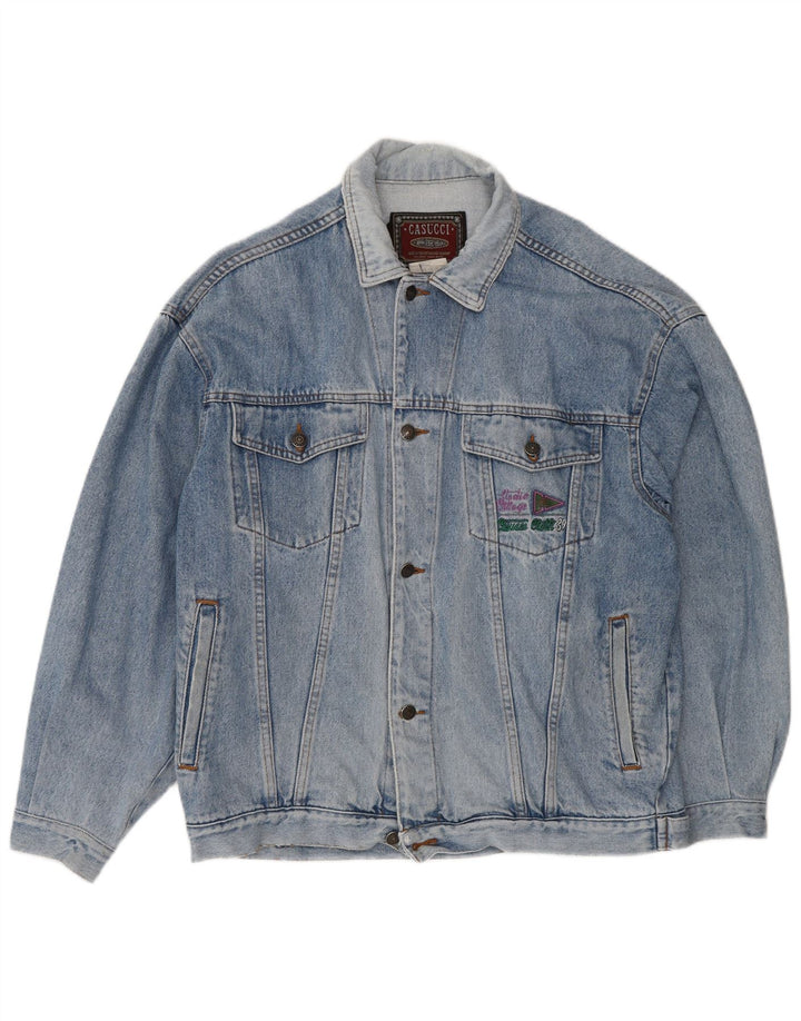 Casucci Herren Jeansjacke UK 40 Große blaue Baumwolle