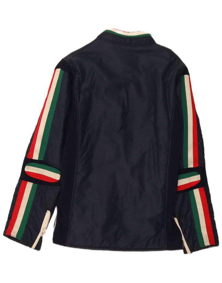 MCROSS Herren Racer Jacke UK 38 Mittel Marineblau Farbblock