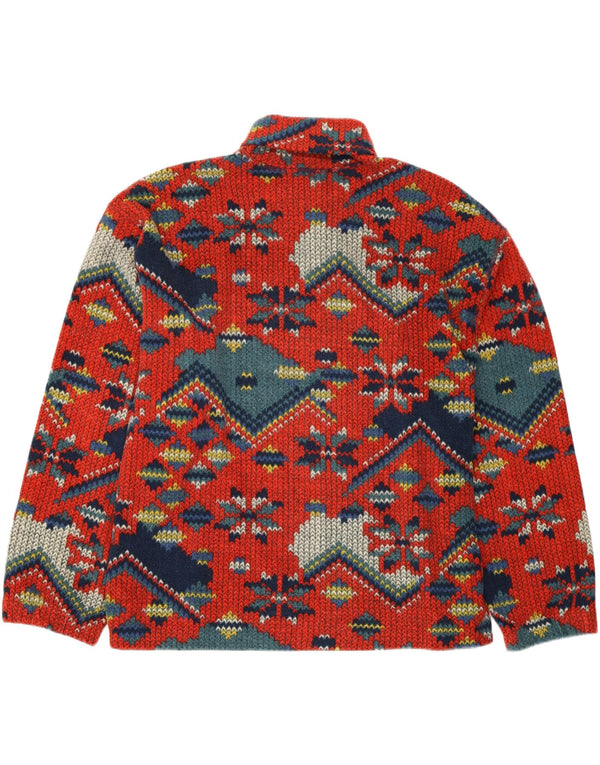 COLMAR Herren Fleece Rollkragenpullover Pullover 2XL Rot Fair Isle