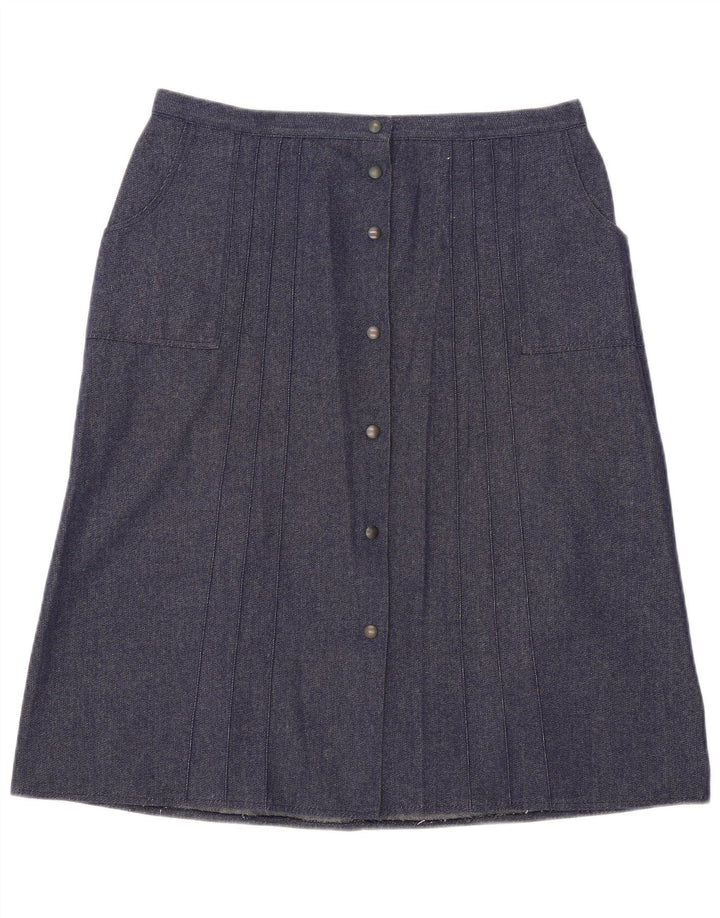 Vintage Damen A-Linie Rock W34 Groß Blau