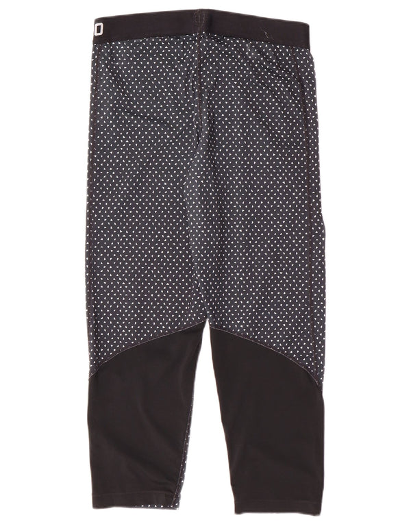 Nike Womens Dri Fit Graphic Leggings UK 14 Large Navy Blue Spotted Sports