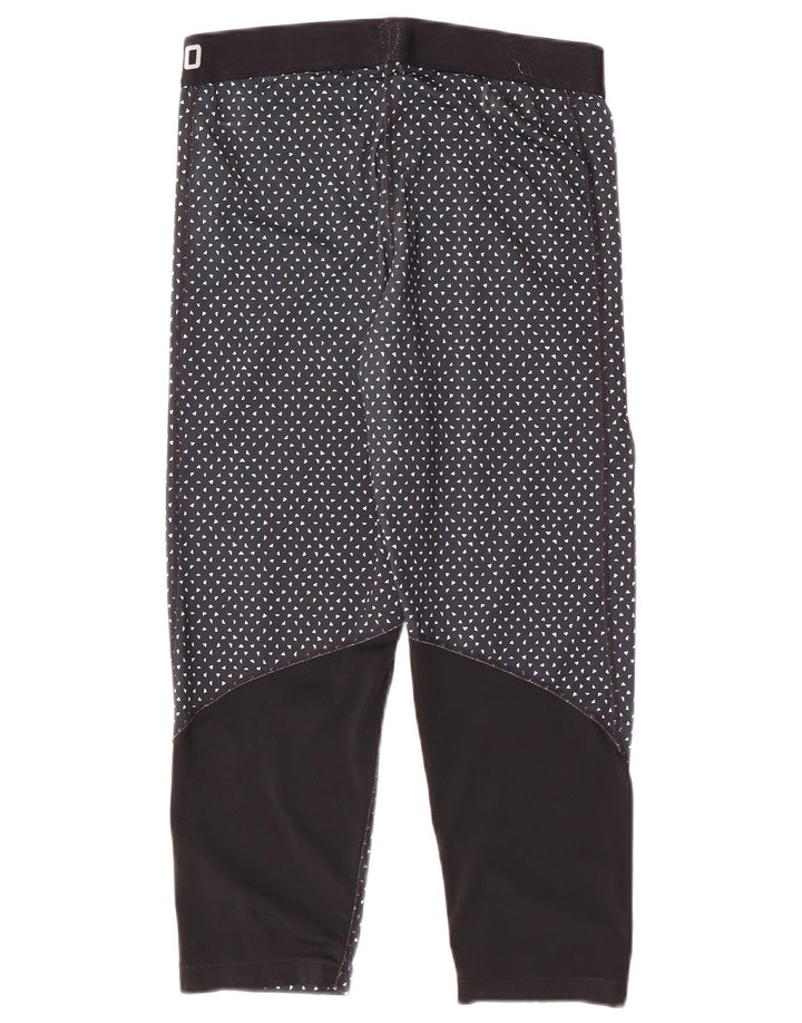 Nike Womens Dri Fit Graphic Leggings UK 14 Large Navy Blue Spotted Sports