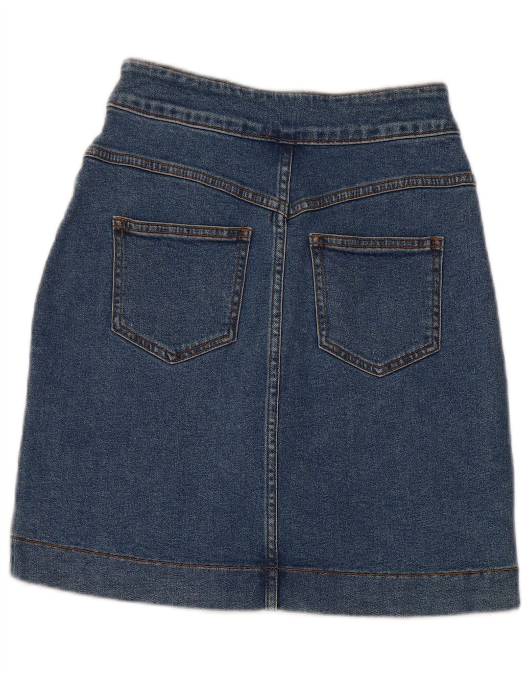 Tezenis Damen Jeansrock XS W25 Blaue Baumwolle