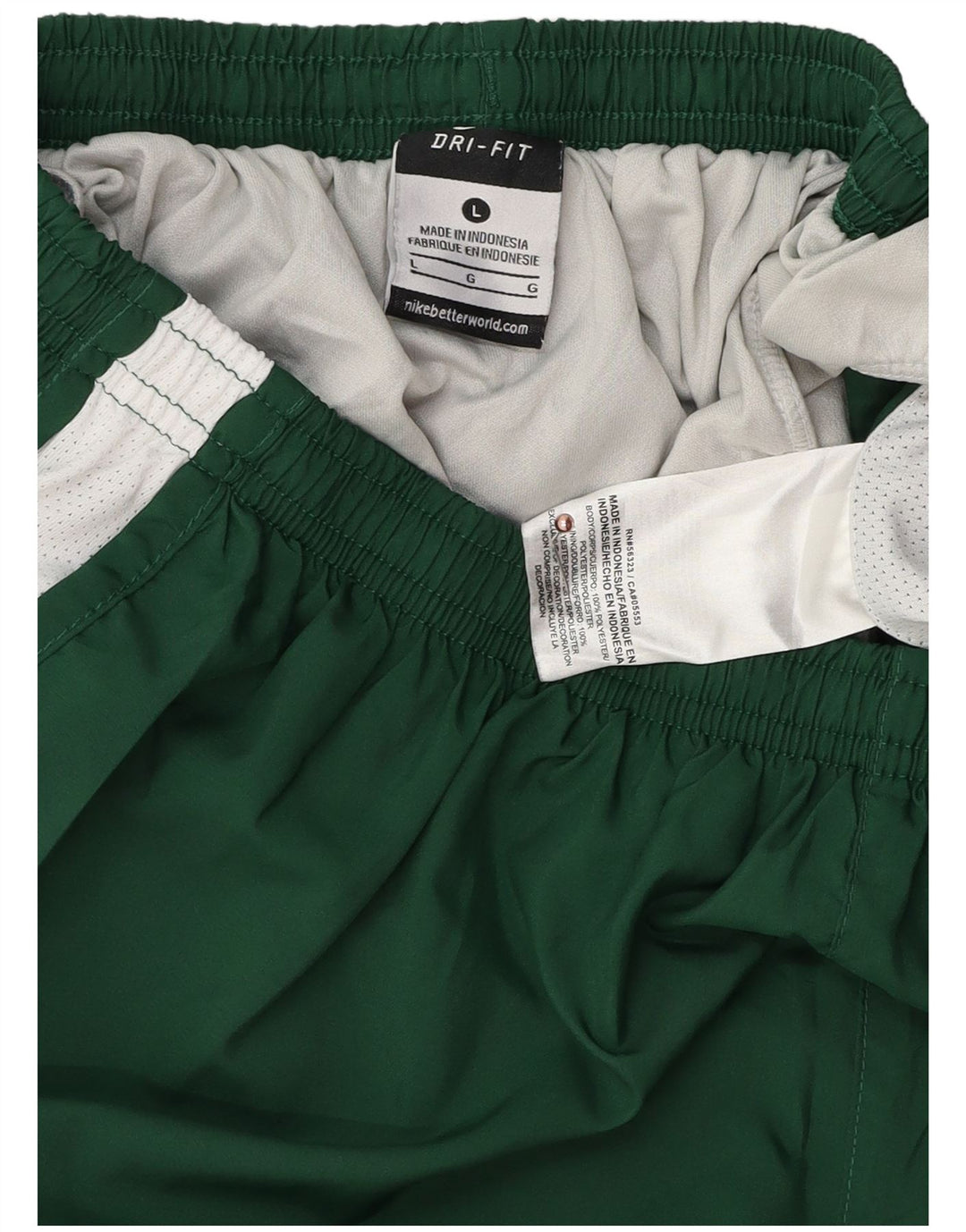 Nike Damen Sportshorts UK 14 Large Grünes Colourblock-Polyester