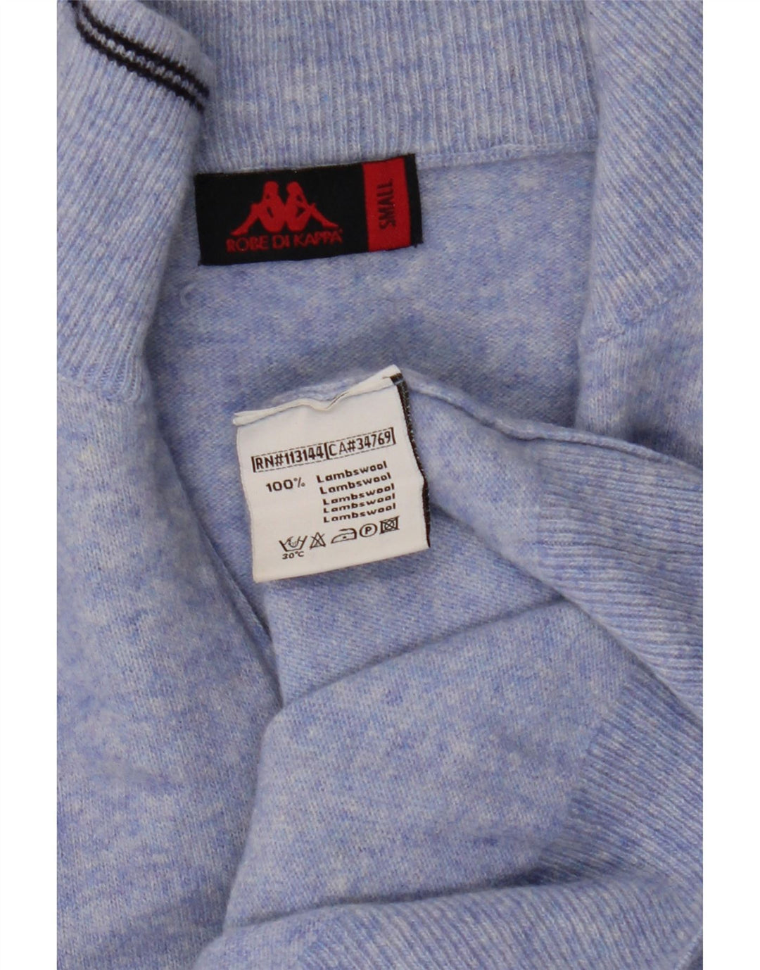 Kappa Herren-Pullover mit Reißverschluss am Hals, kleine blaue Wolle