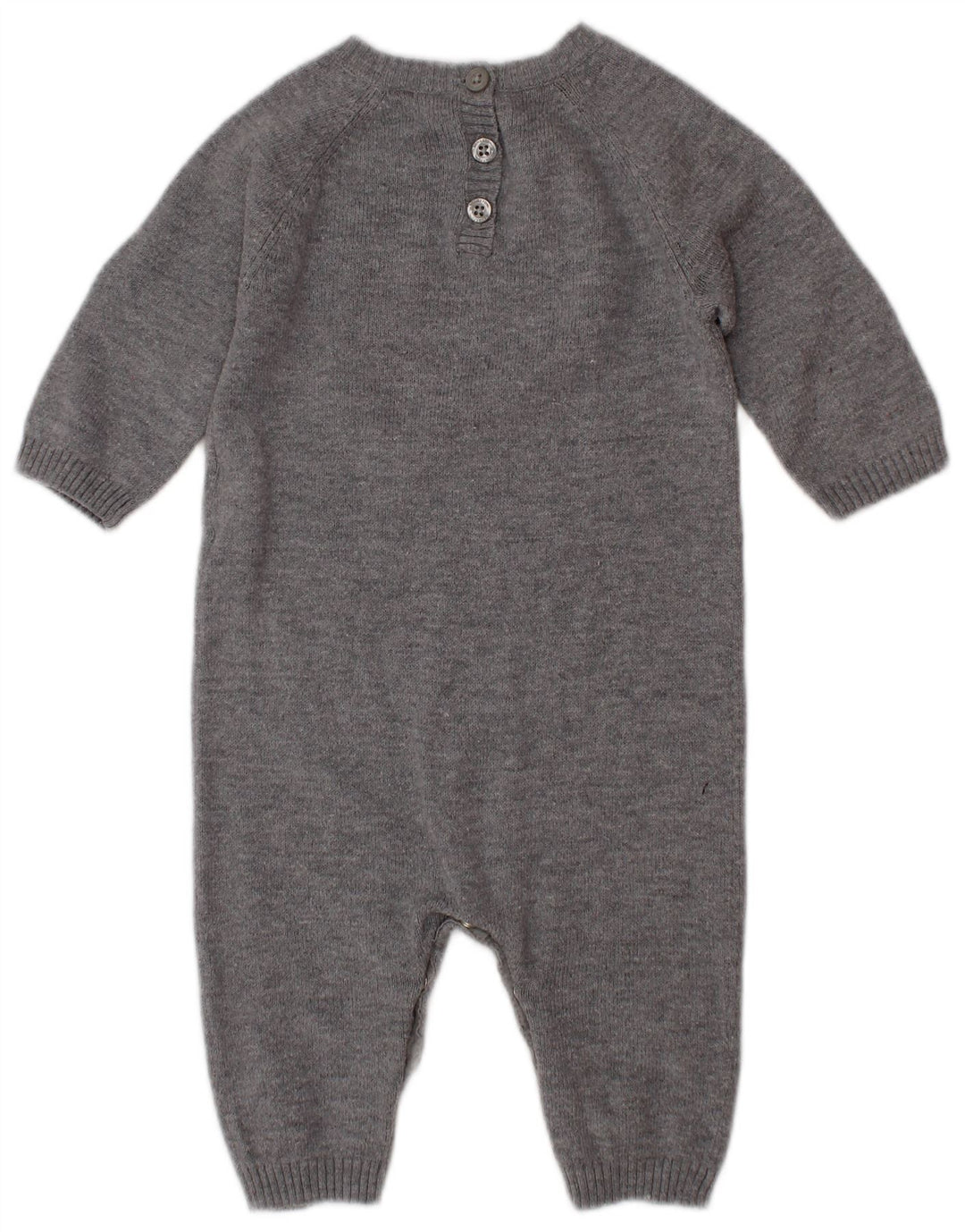 BENETTON Baby-Jungen-Overall mit Grafik, 3–6 Monate, Grau
