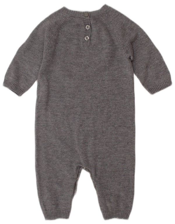 BENETTON Baby Boys Graphic Jumpsuit 3-6 Months Grey