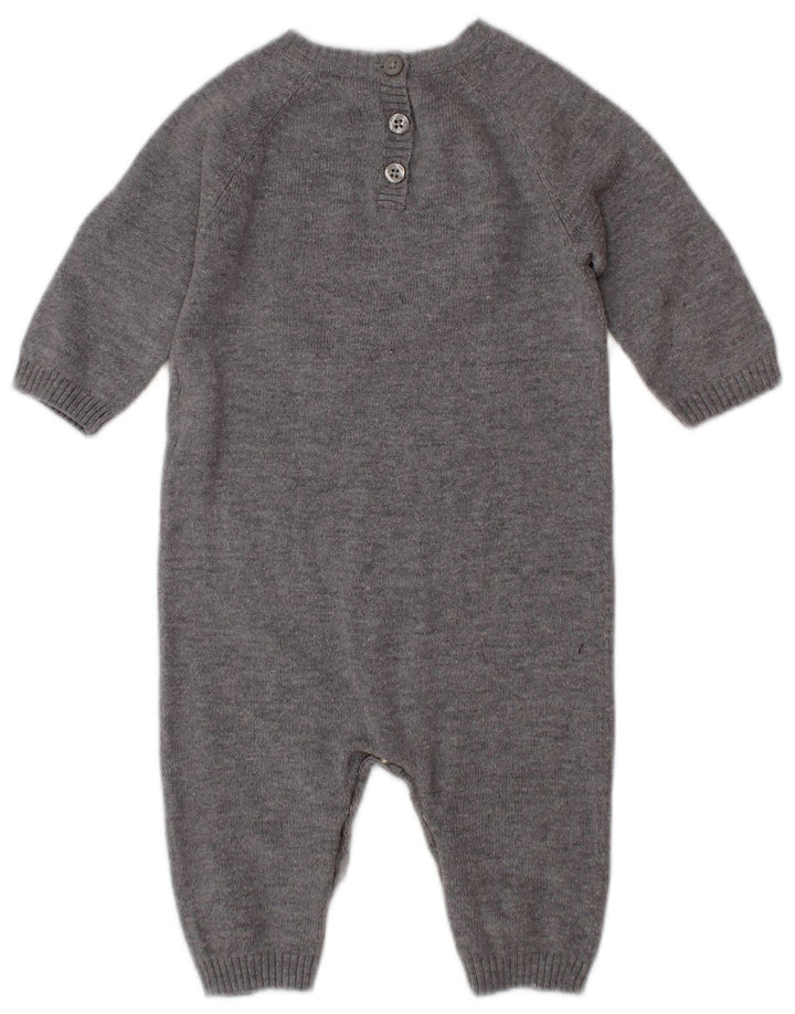 BENETTON Baby-Jungen-Overall mit Grafik, 3–6 Monate, Grau