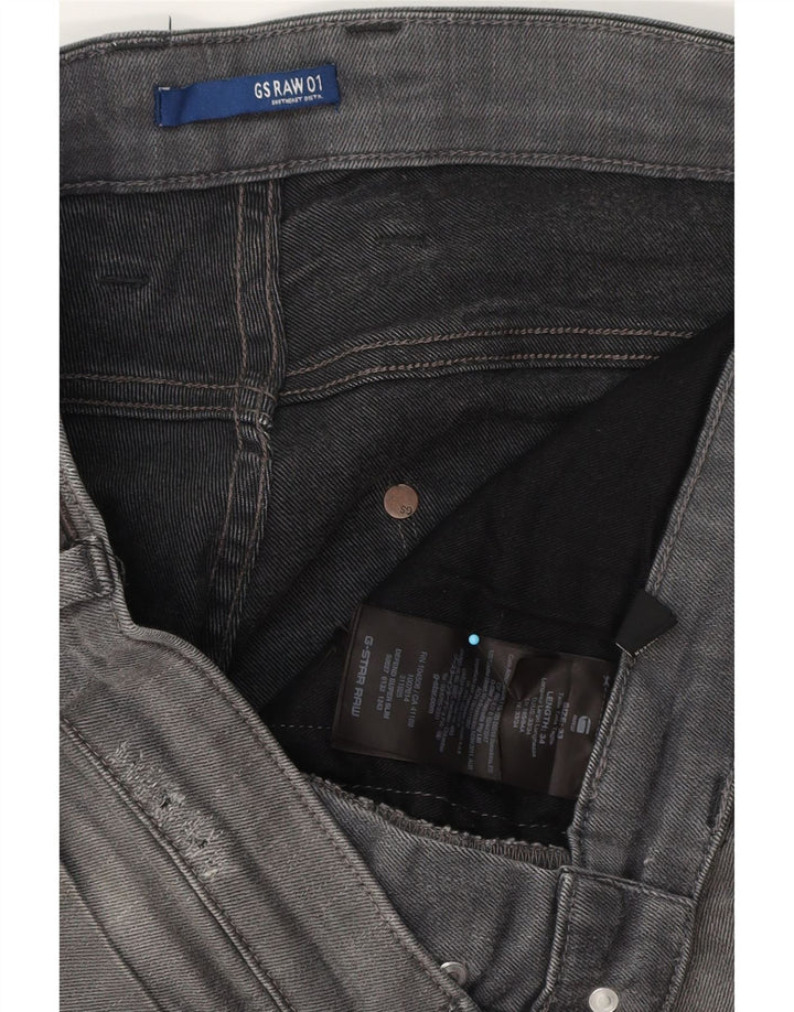 G-Star Herren Revend Distressed Super Slim Jeans W33 L34 Graue Baumwolle