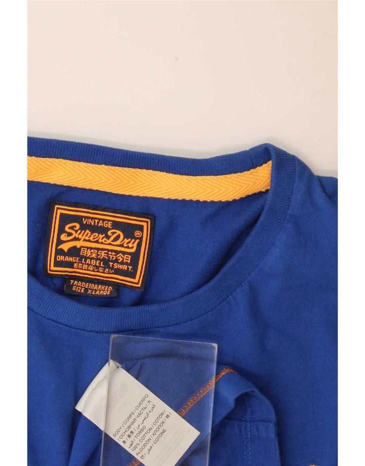 Superdry Herren T-Shirt Top XL Blau Baumwolle