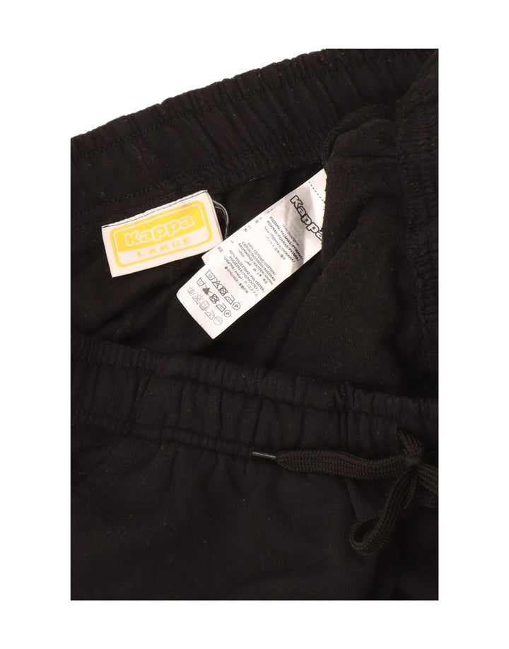 Kappa Herren-Trainingshose, Jogginghose, groß, schwarze Baumwolle