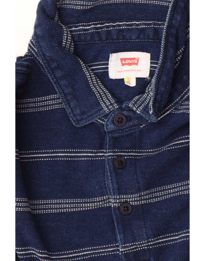 Levi's Herren-Poloshirt, groß, marineblau, gestreift, Baumwolle
