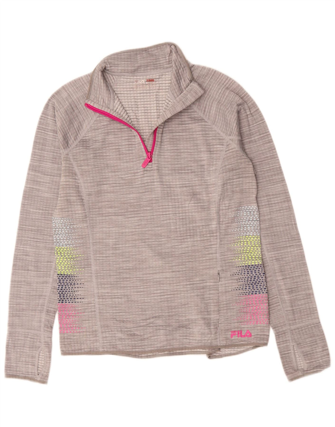 Fila Damen-Pullover-Trainingsanzugoberteil mit Reißverschluss, UK 14, Mittelgrau meliert